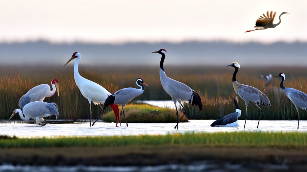 cranes types habitats characteristics