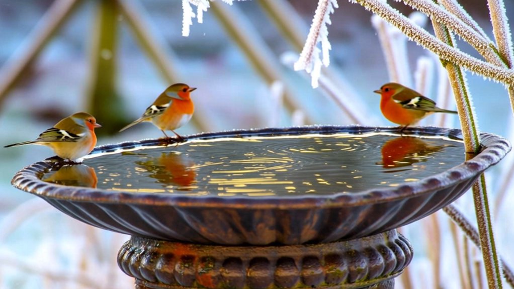 heated bird baths winter warmth