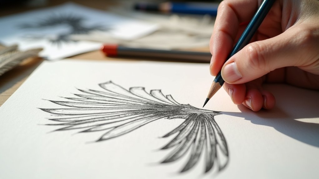 symmetrical feather layering techniques