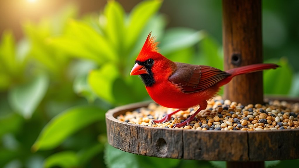 attract cardinals with sunflower seeds