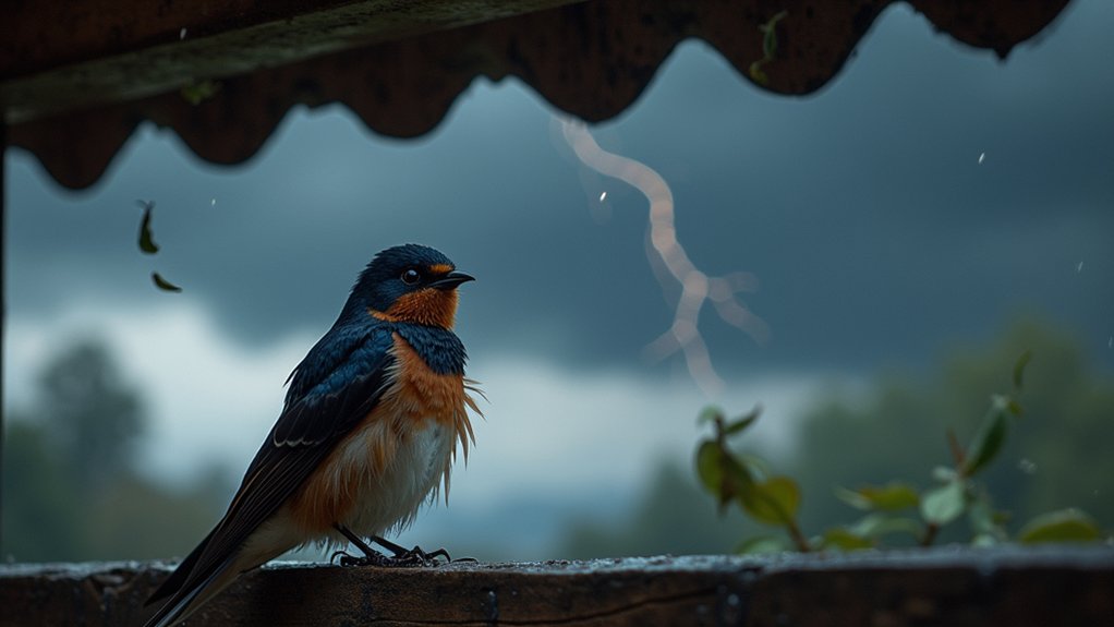 birds sense approaching storms