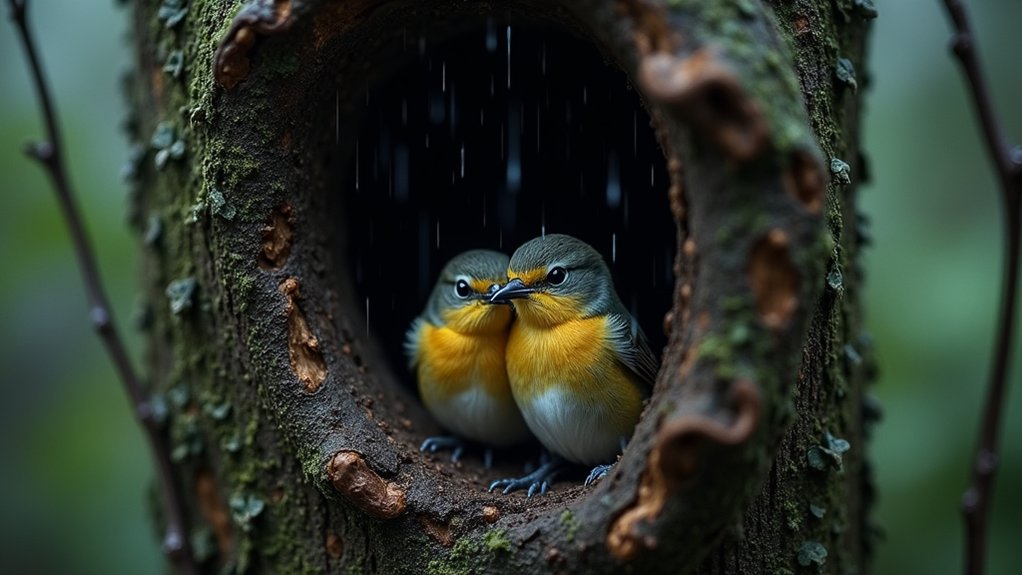 cavity nesting birds seek shelter