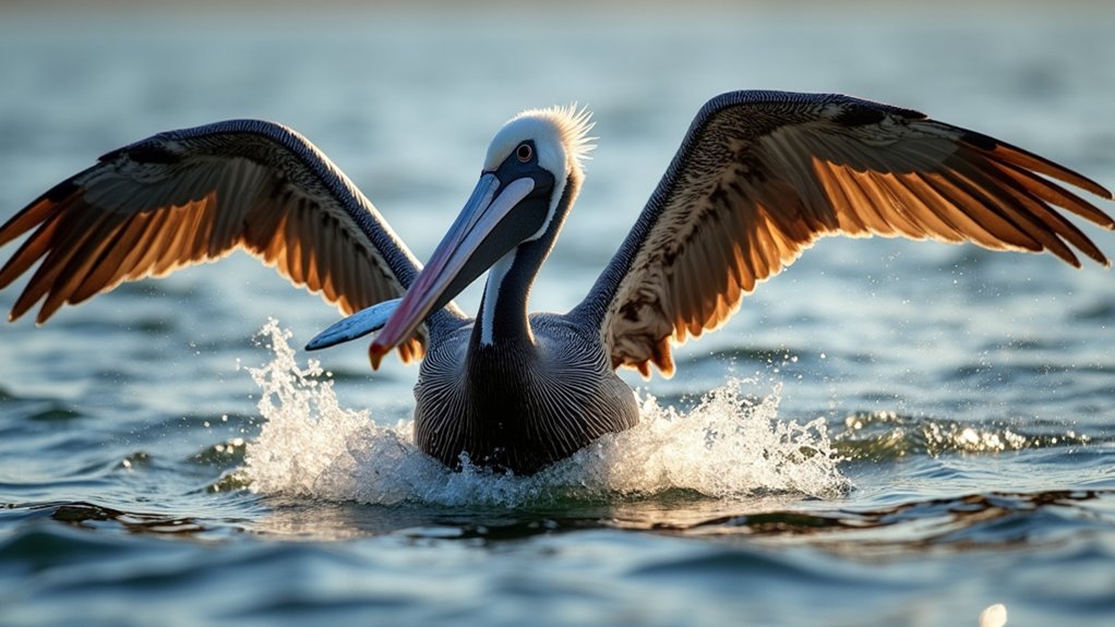 pelicans efficient fish catching technique