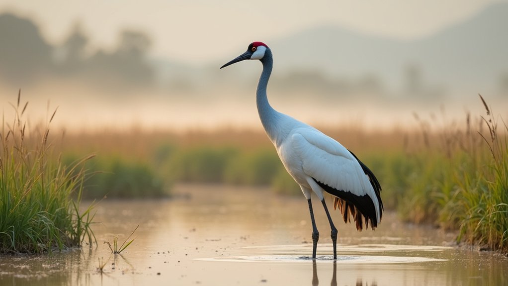 red crowned crane habitat preferences