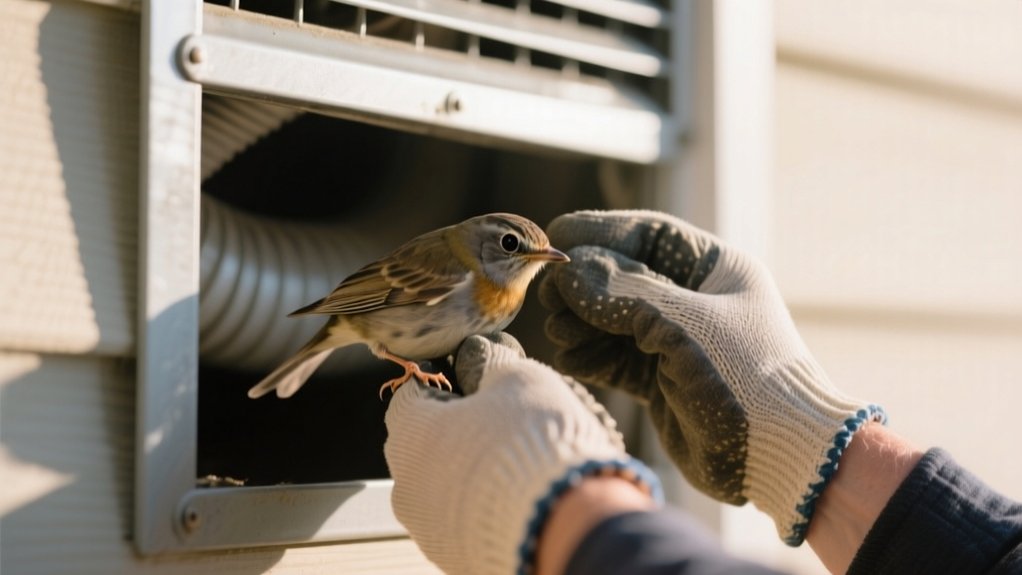 remove birds from vents