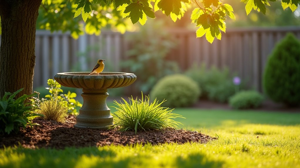 seasonal birdbath placement adjustments