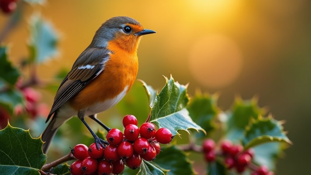 winter feeding on holly