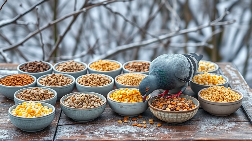 healthy winter pigeon food