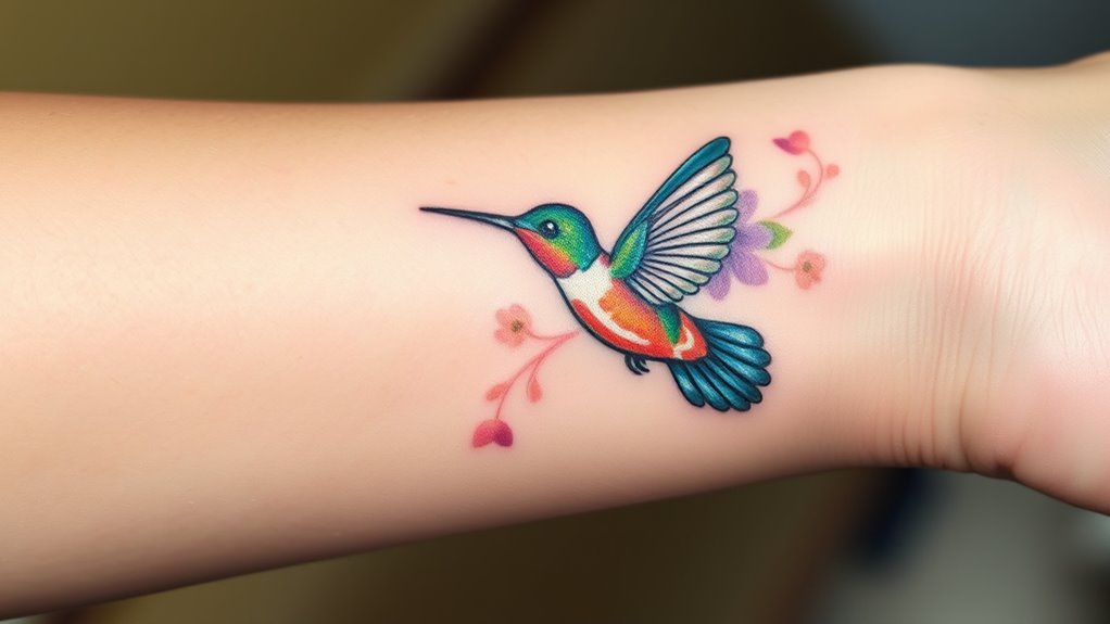 elegant hummingbird tattoo designs