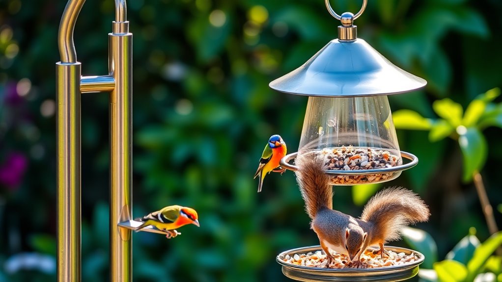 squirrel proof bird feeder poles