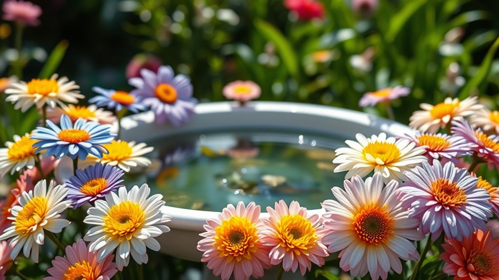 top bird bath flower picks