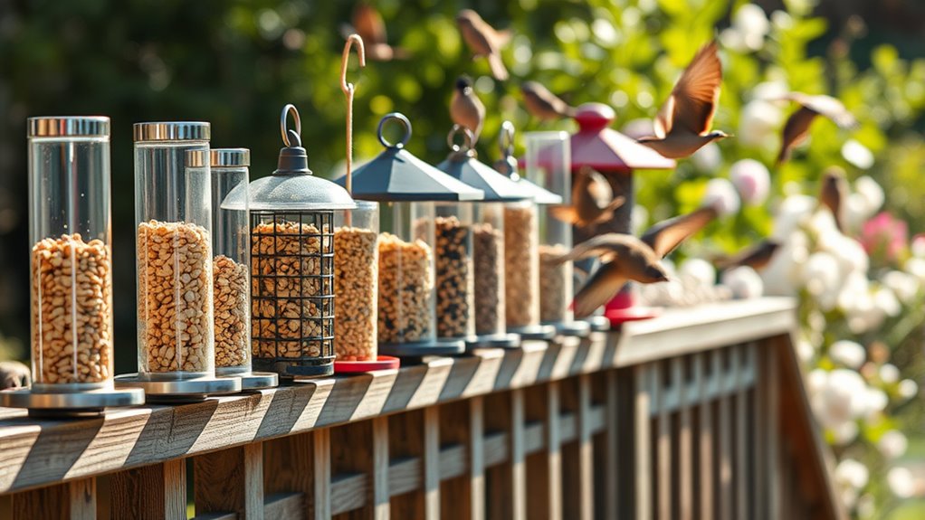 top cracked corn bird feeders