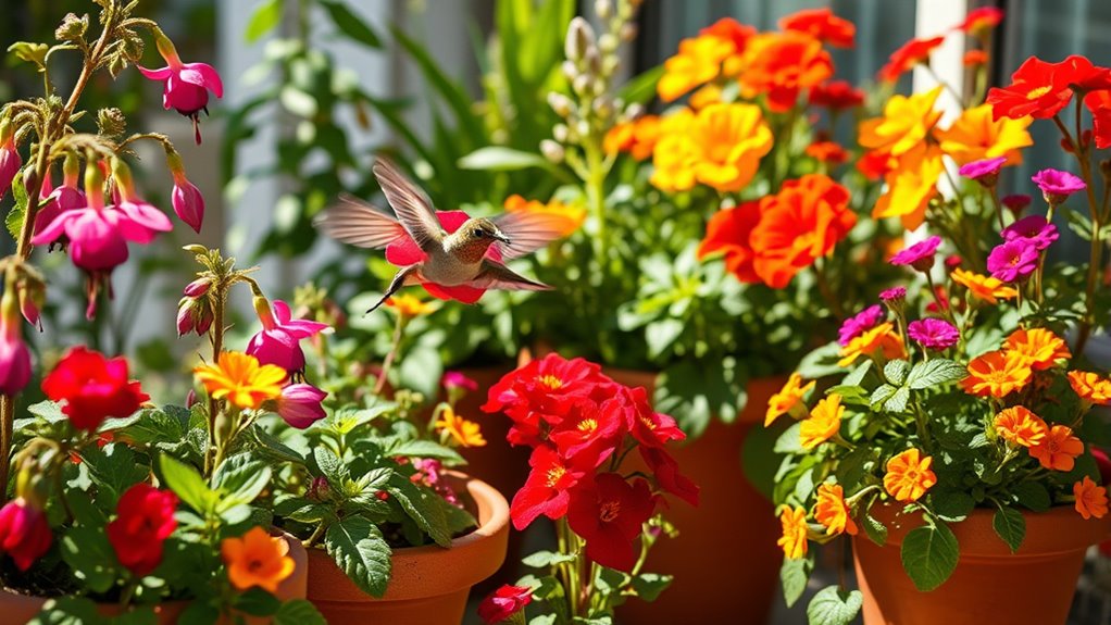 top hummingbird friendly potted plants