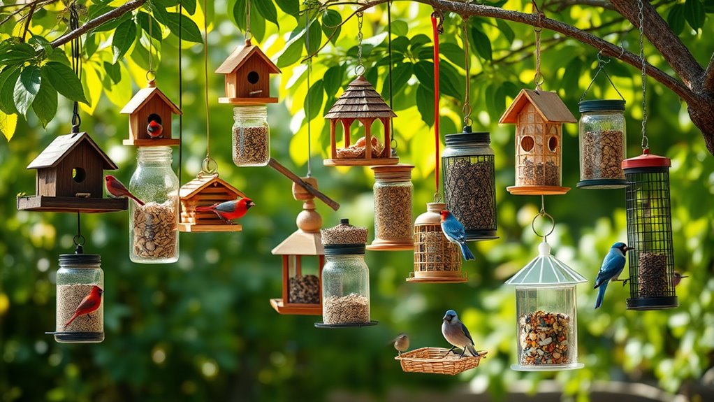 top tree hanging bird feeders