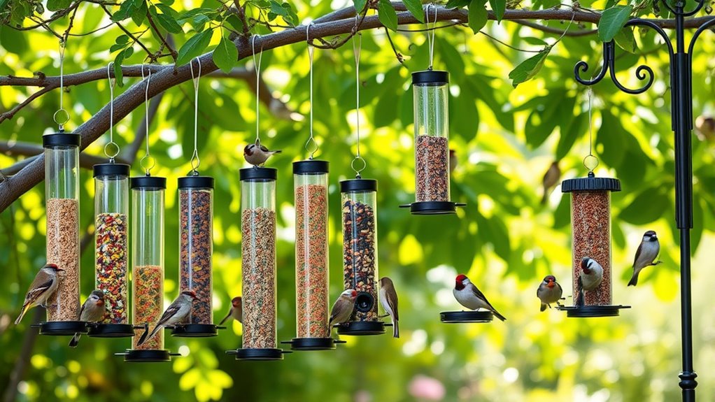 top tube bird feeders
