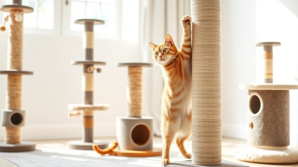 durable stable engaging scratching post