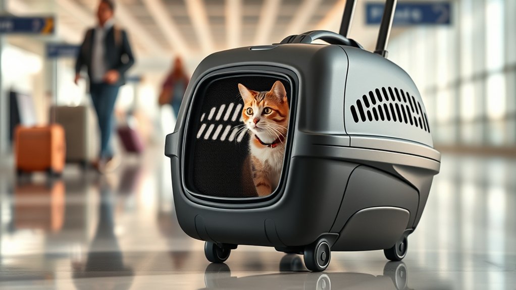 travel friendly wheeled cat carriers