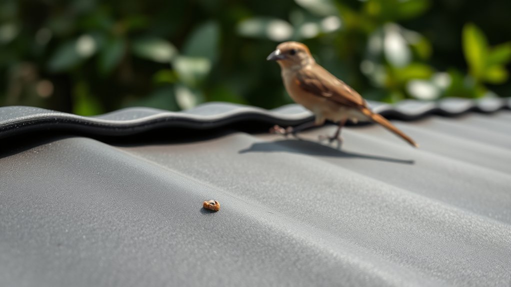 bird damage weakens rubber roofs