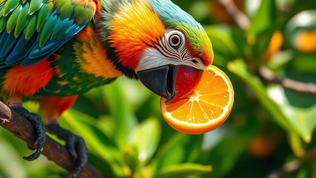 birds attracted to citrus fruits