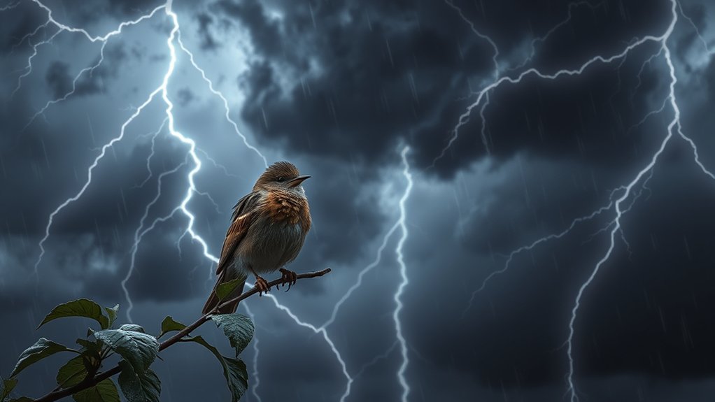 birds avoid lightning storms