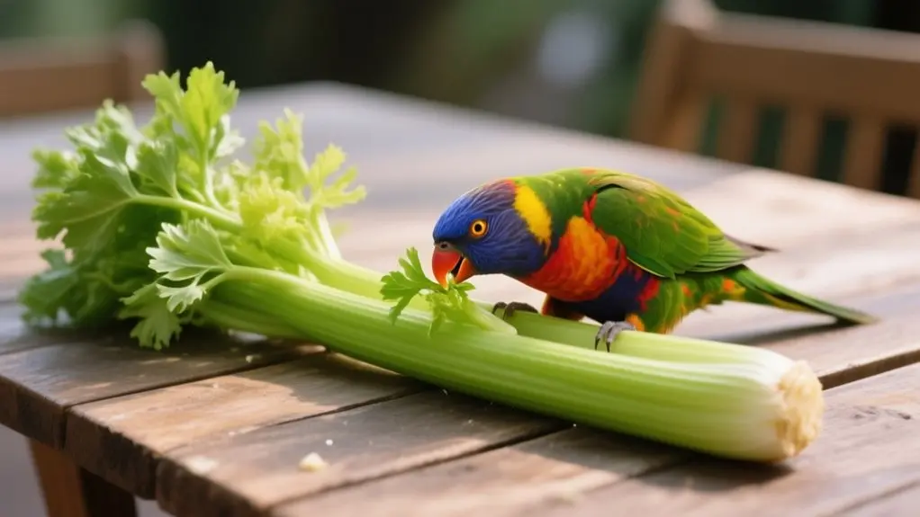 birds can eat celery leaves