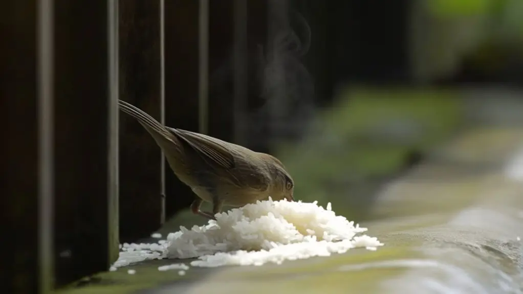 birds can eat cooked rice