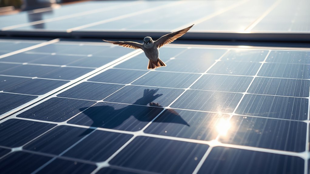 birds damage solar panels