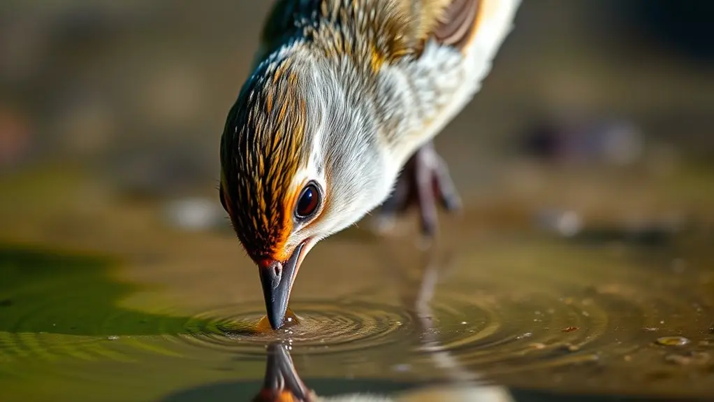 birds drink water differently
