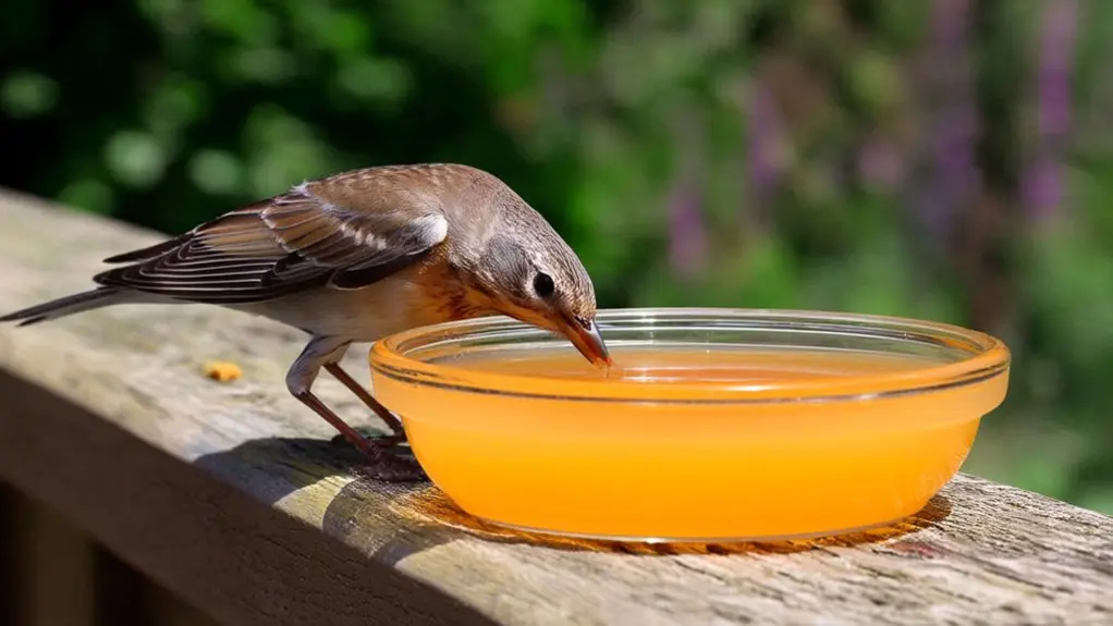 birds drinking gatorade