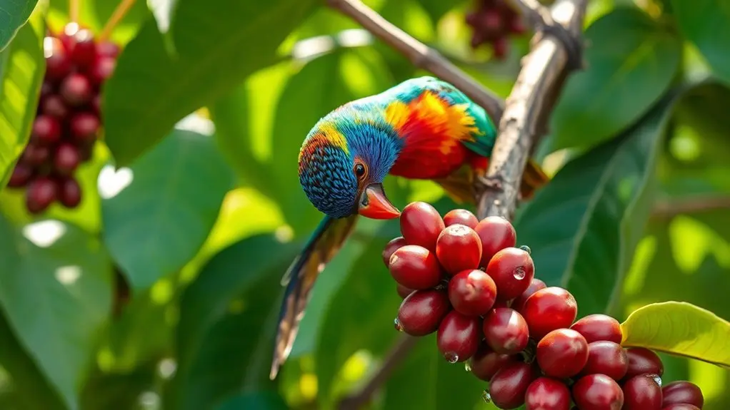 birds eat caffeinated coffee beans