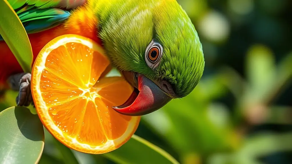 birds enjoy citrus treats