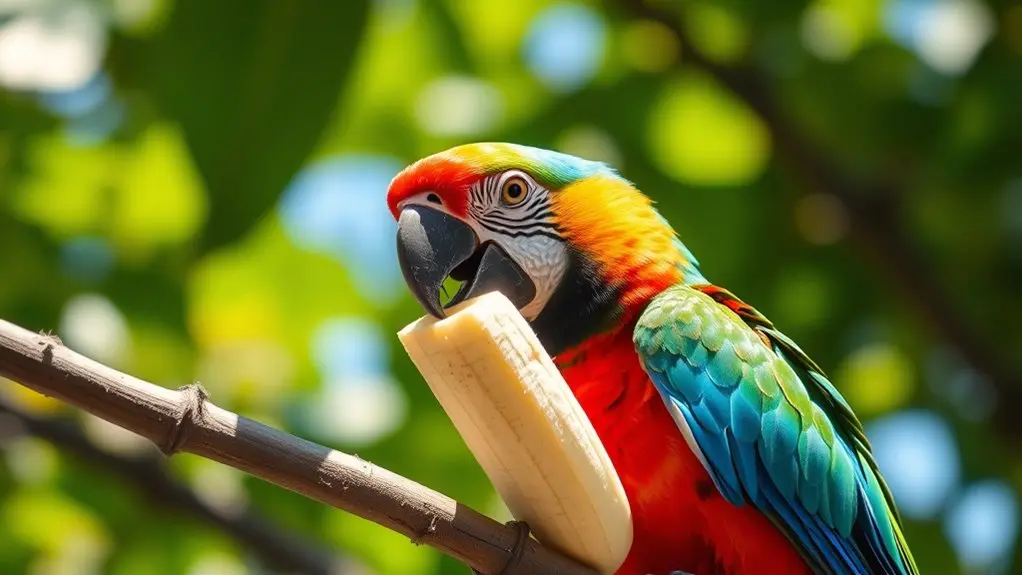 birds enjoy nutritious bananas