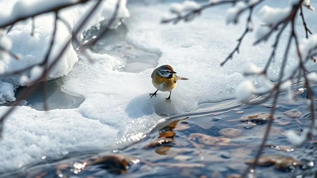 birds find winter water