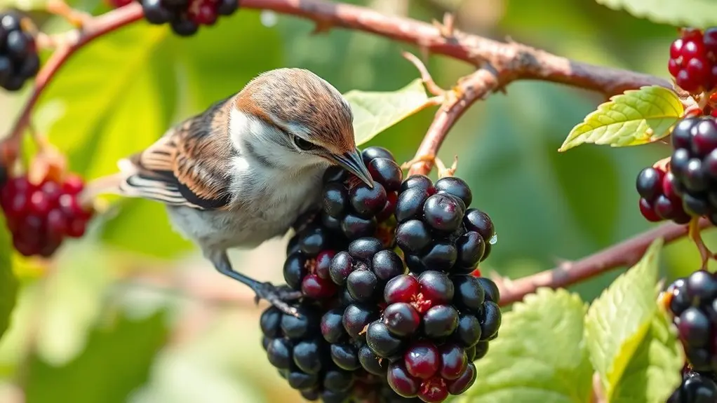 birds prefer ripe blackberries