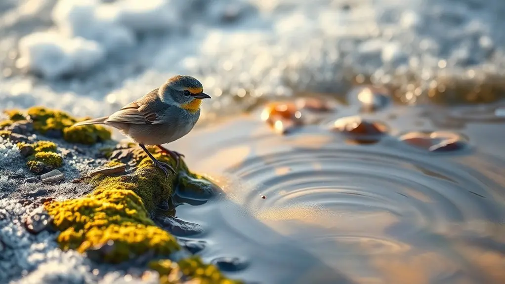birds prefer warm water