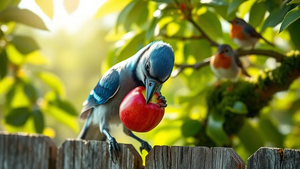 birds that eat apple skins