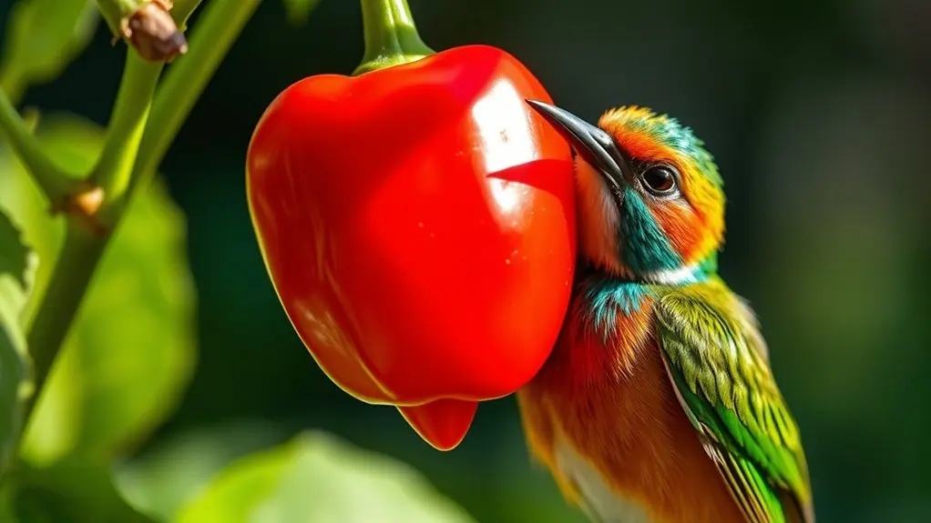 birds tolerate spicy peppers