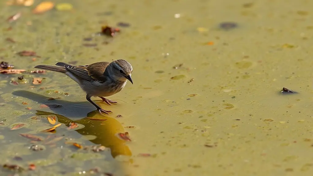 contaminated water harms birds