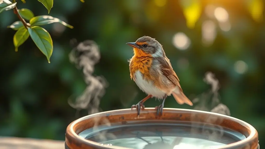 optimal bird drinking temperature