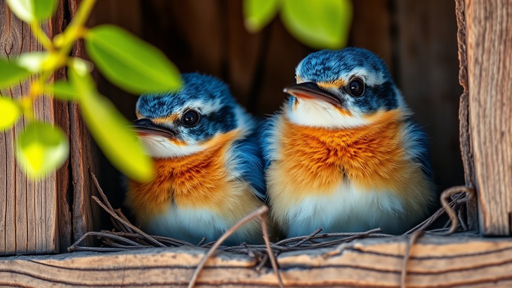 rare twin bird hatchlings
