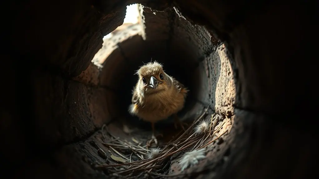 bird trapped in chimney