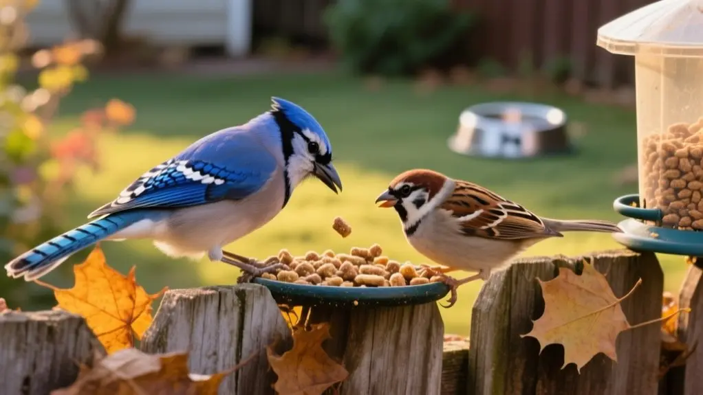 birds and dog food