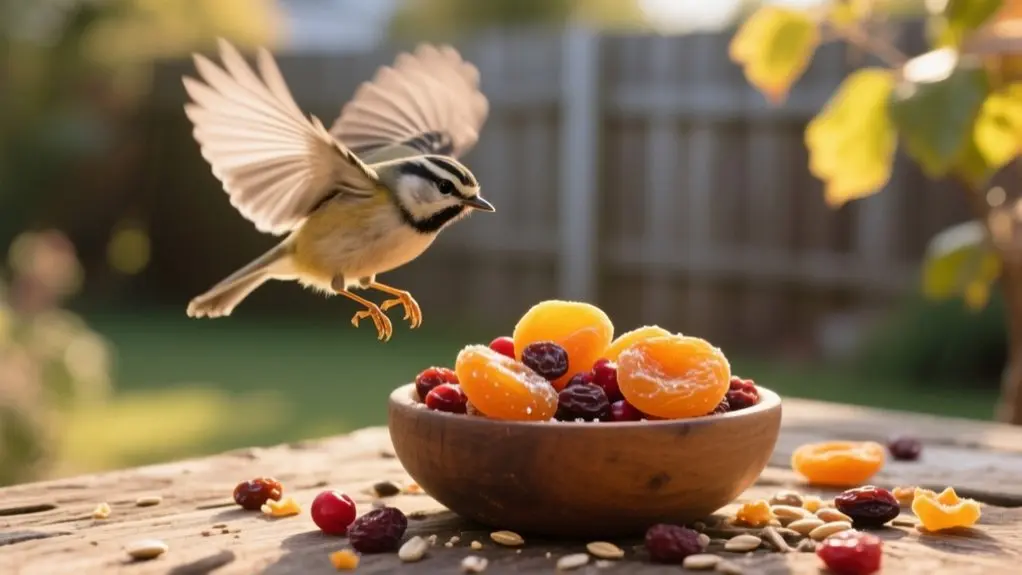 birds and dried fruit