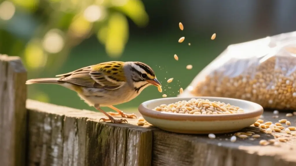 birds and farro consumption
