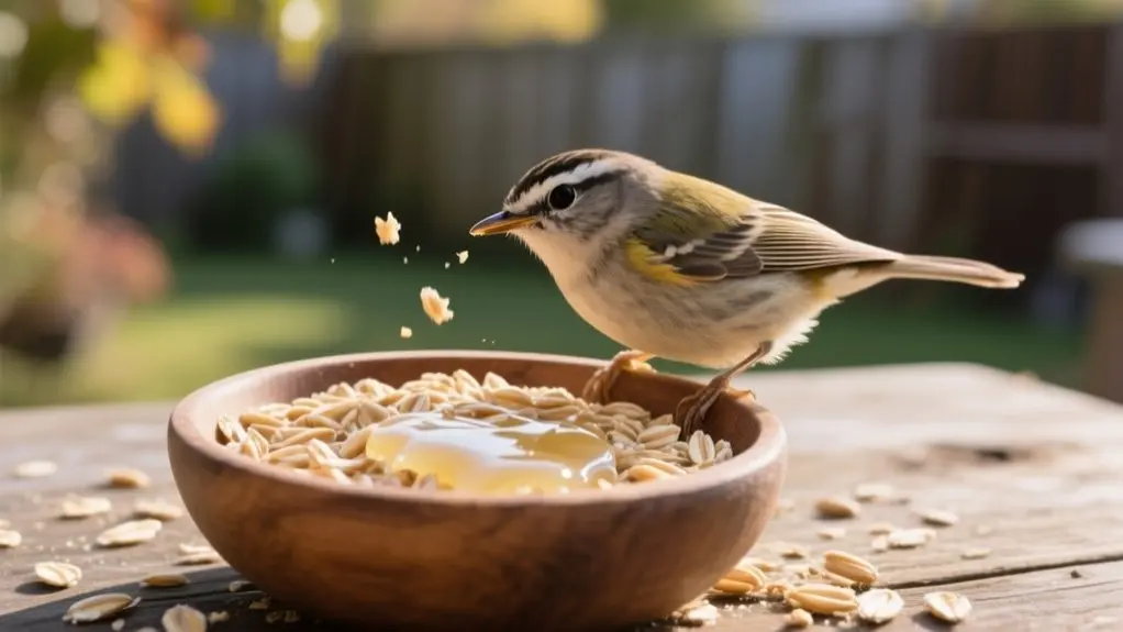 birds and fat soaked oats