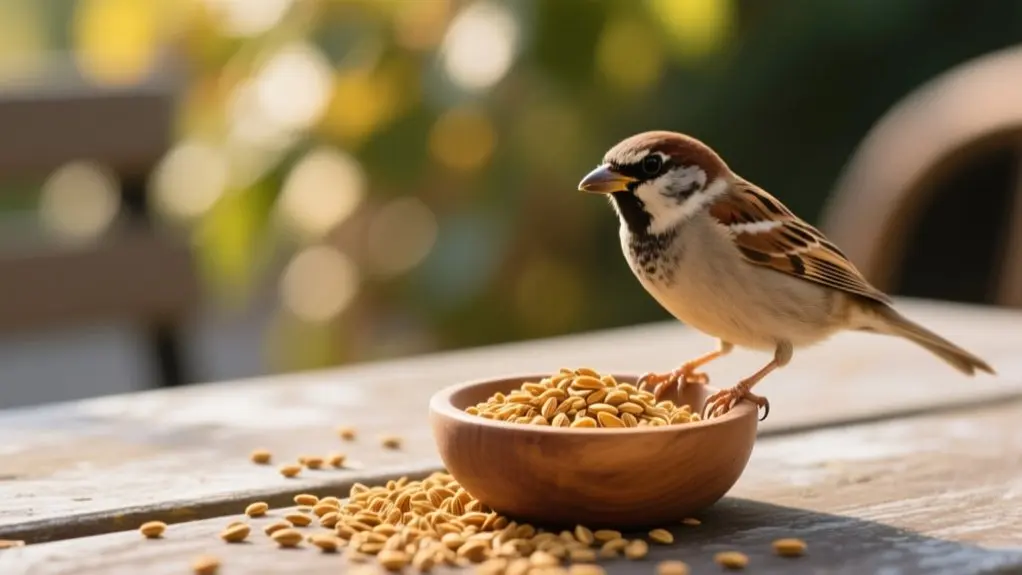 birds and fenugreek seeds