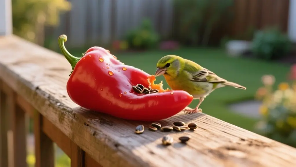 birds and hot peppers
