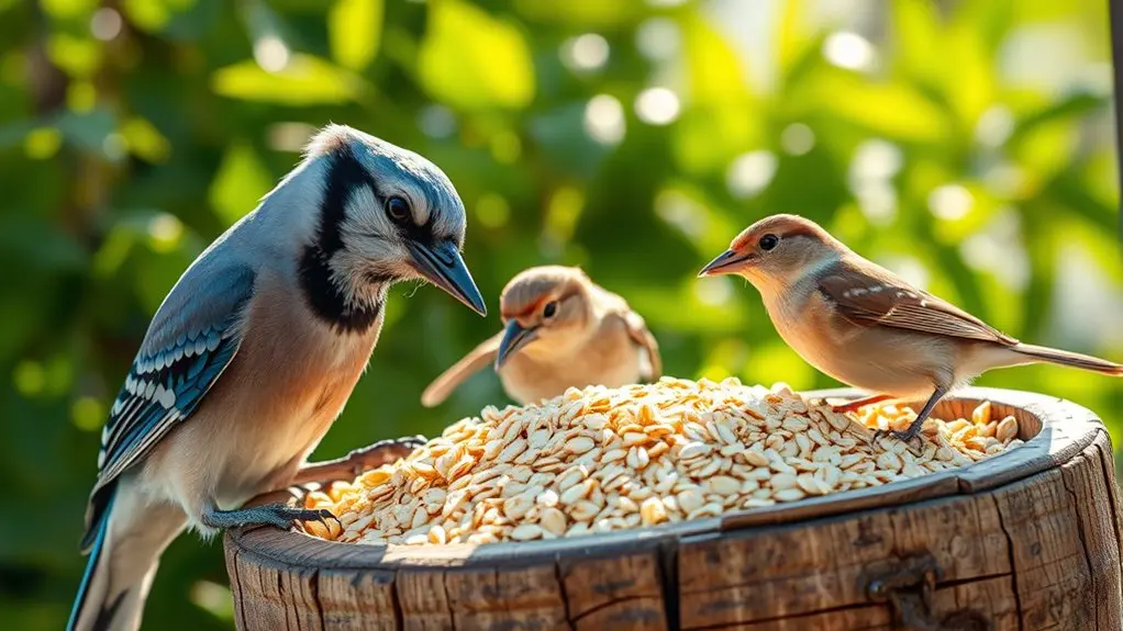 birds benefiting from oats