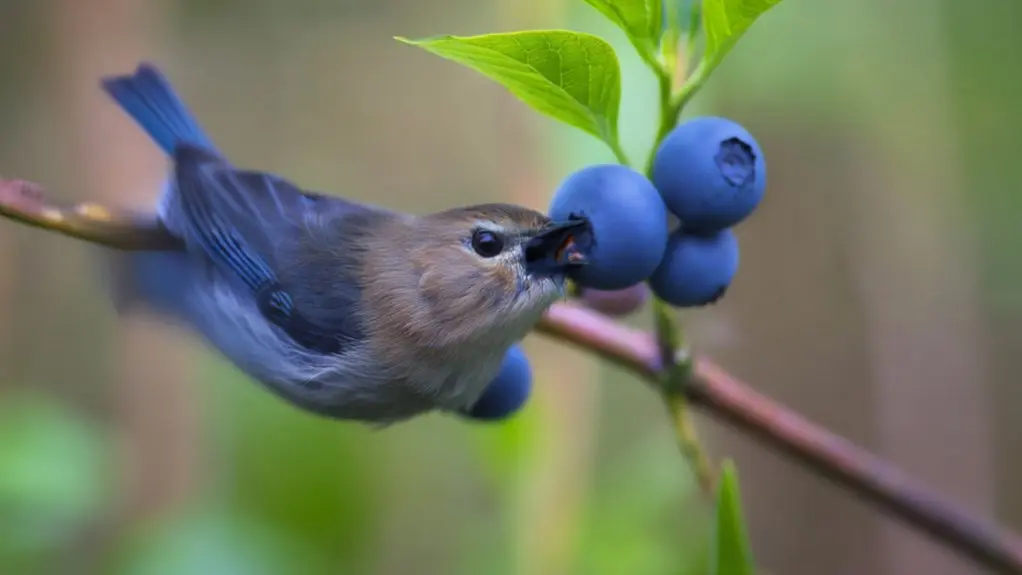 birds can eat blueberries