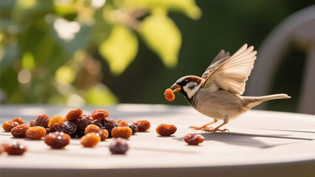 birds can eat raisins